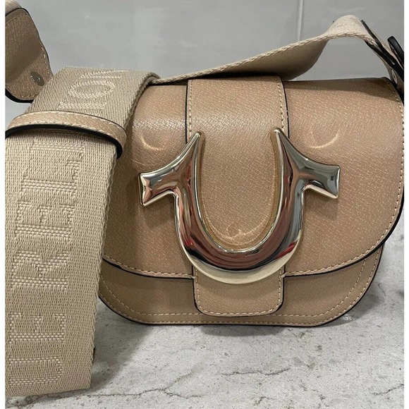 TRUE RELIGION $98 MSRP Crossbody Shoulder Bag Handbag Purse Tan Gold Hardware - Picture 1 of 10